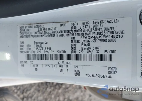 2015 Ford Fiesta S from USA, damaged, VIN 3FADP4AJ9FM148218